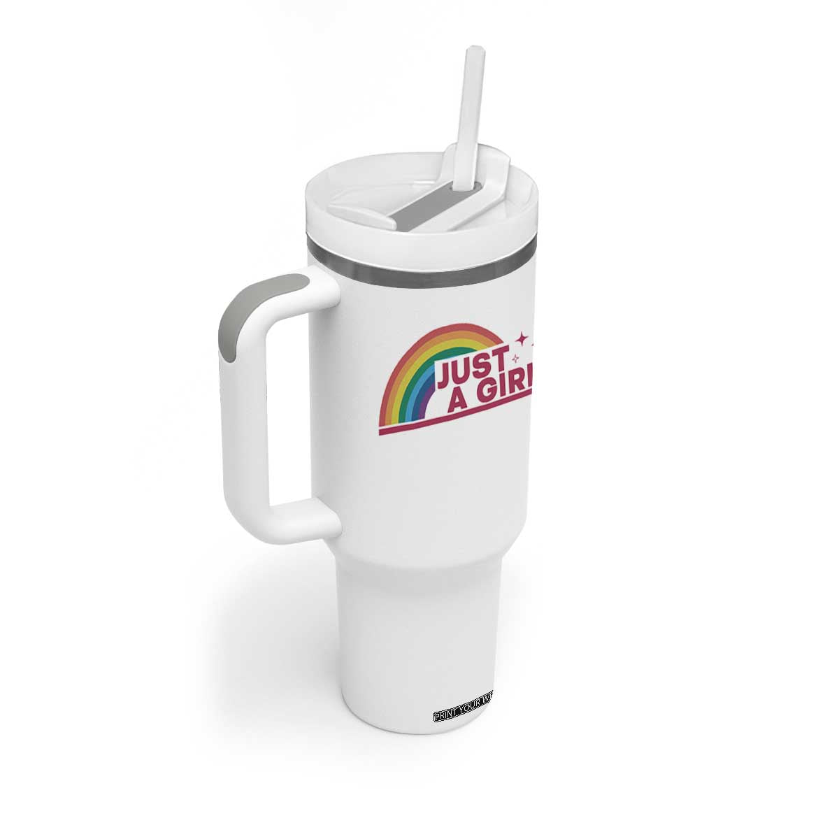 Just A Girl LGBTQ Pride Month Tumbler With Handle