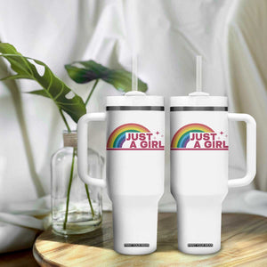 Just A Girl LGBTQ Pride Month Tumbler With Handle