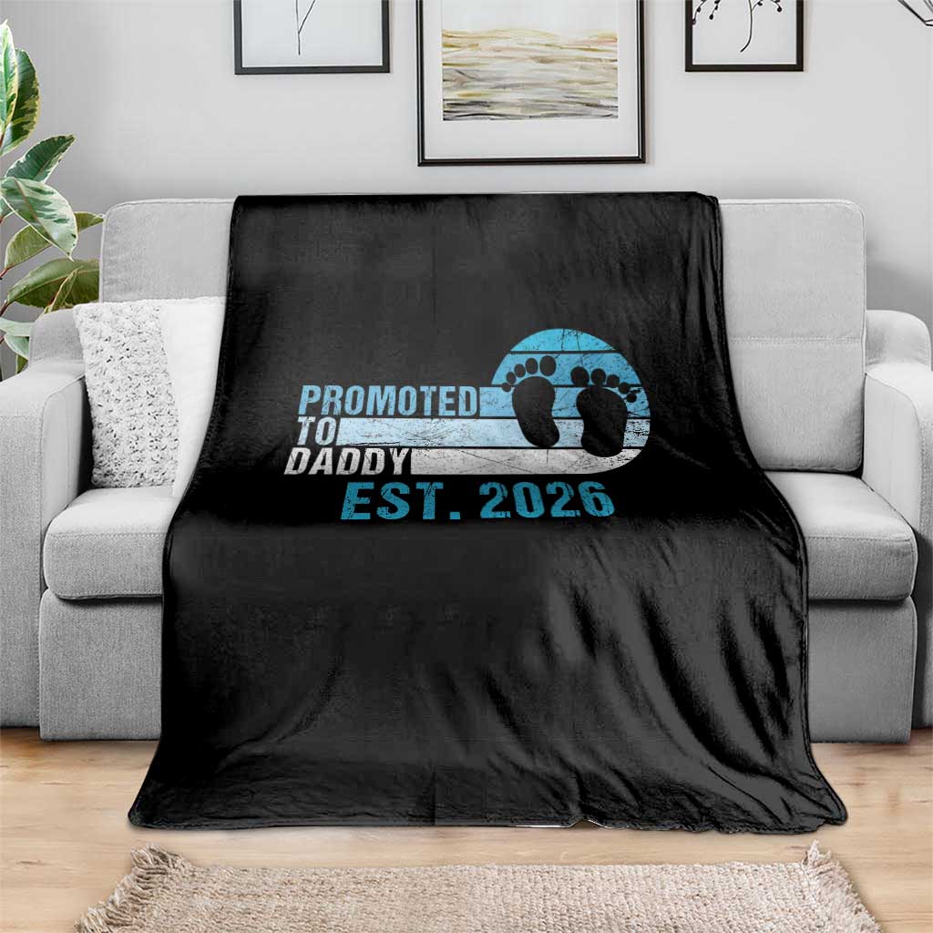 Promoted to Daddy 2026 Throw Blanket Funny Pregnancy Reveal TS14 Print Your Wear