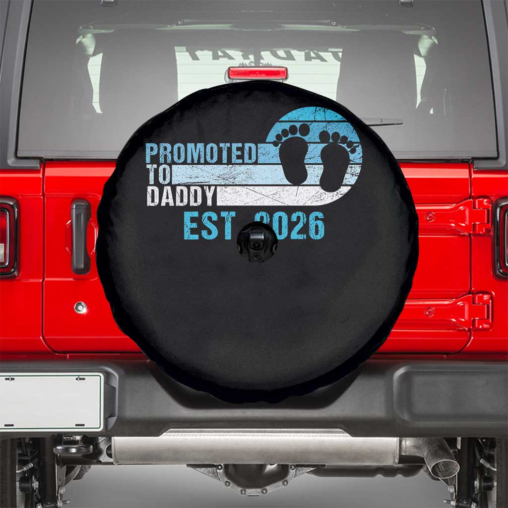 Promoted to Daddy 2026 Spare Tire Cover Funny Pregnancy Reveal TS14 Black Print Your Wear