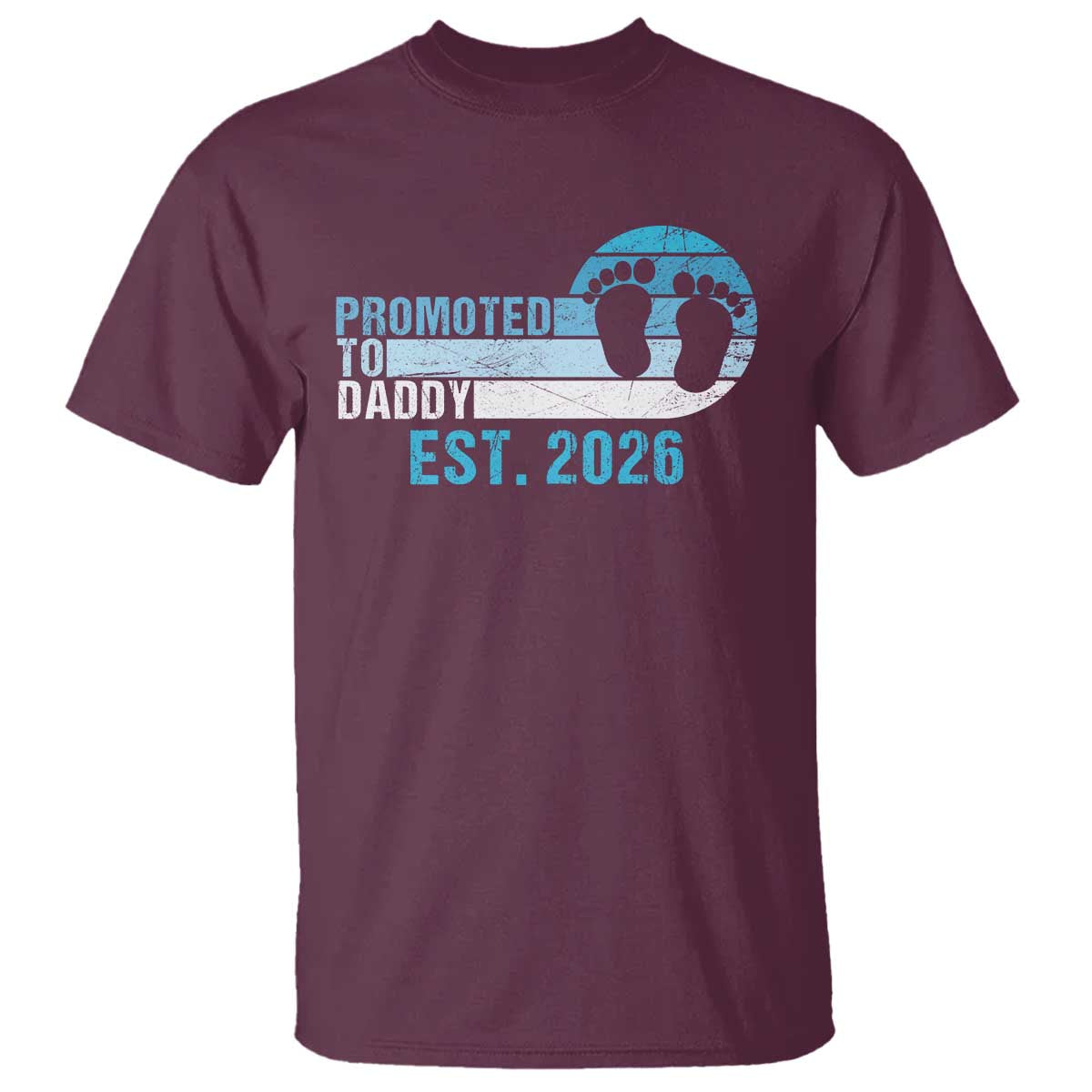 Promoted to Daddy 2026 T Shirt Funny Pregnancy Reveal TS14 Maroon Print Your Wear