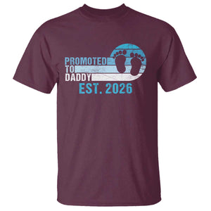 Promoted to Daddy 2026 T Shirt Funny Pregnancy Reveal TS14 Maroon Print Your Wear