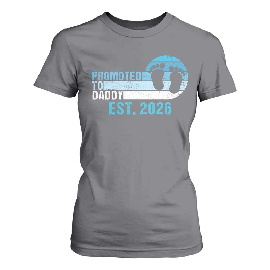 Promoted to Daddy 2026 T Shirt For Women Funny Pregnancy Reveal