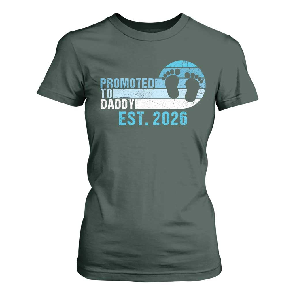 Promoted to Daddy 2026 T Shirt For Women Funny Pregnancy Reveal