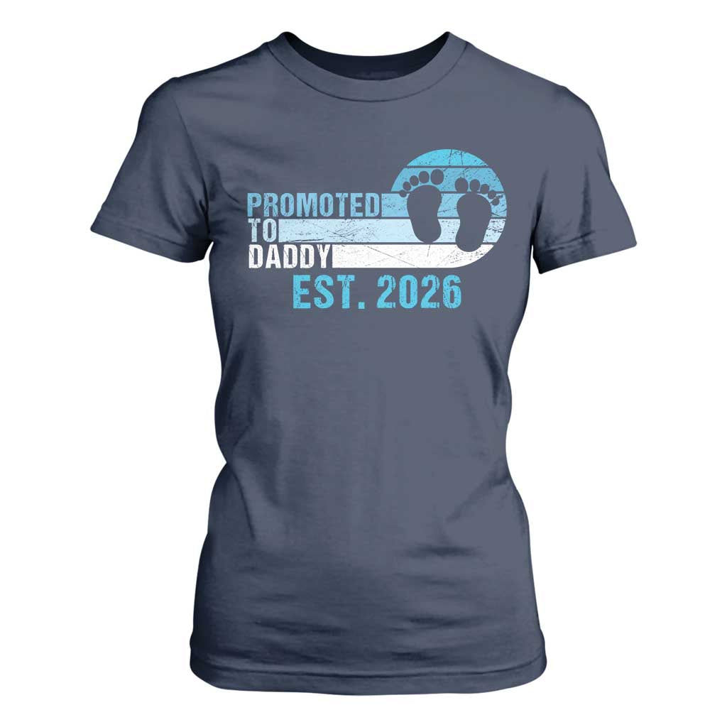 Promoted to Daddy 2026 T Shirt For Women Funny Pregnancy Reveal