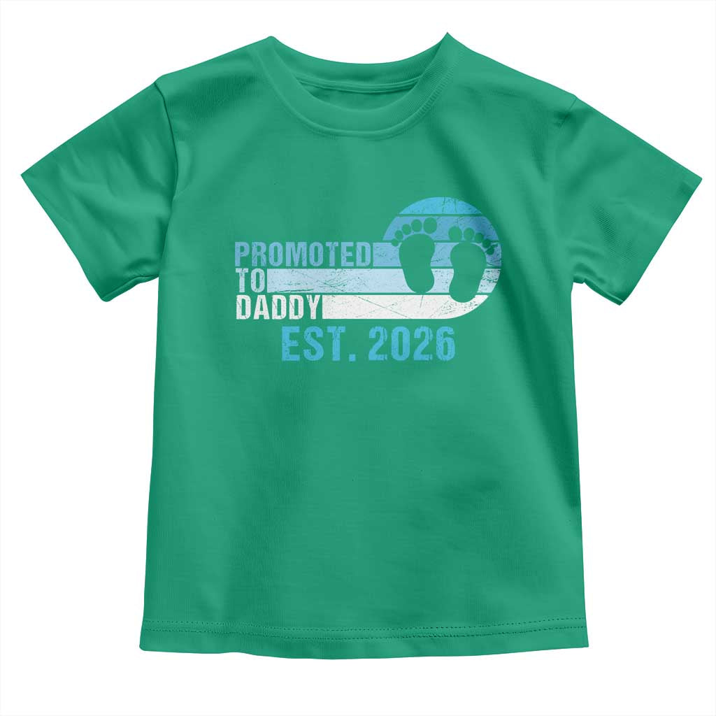 Promoted to Daddy 2026 Toddler T Shirt Funny Pregnancy Reveal TS14 Irish Green Print Your Wear