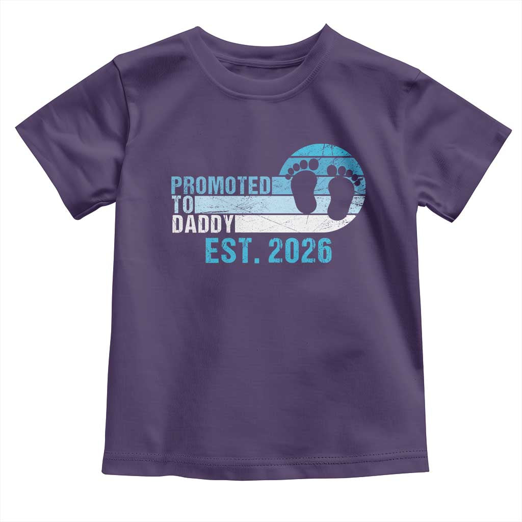 Promoted to Daddy 2026 Toddler T Shirt Funny Pregnancy Reveal TS14 Purple Print Your Wear
