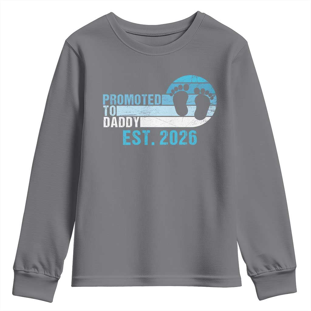 Promoted to Daddy 2026 Youth Sweatshirt Funny Pregnancy Reveal TS14 Charcoal Print Your Wear