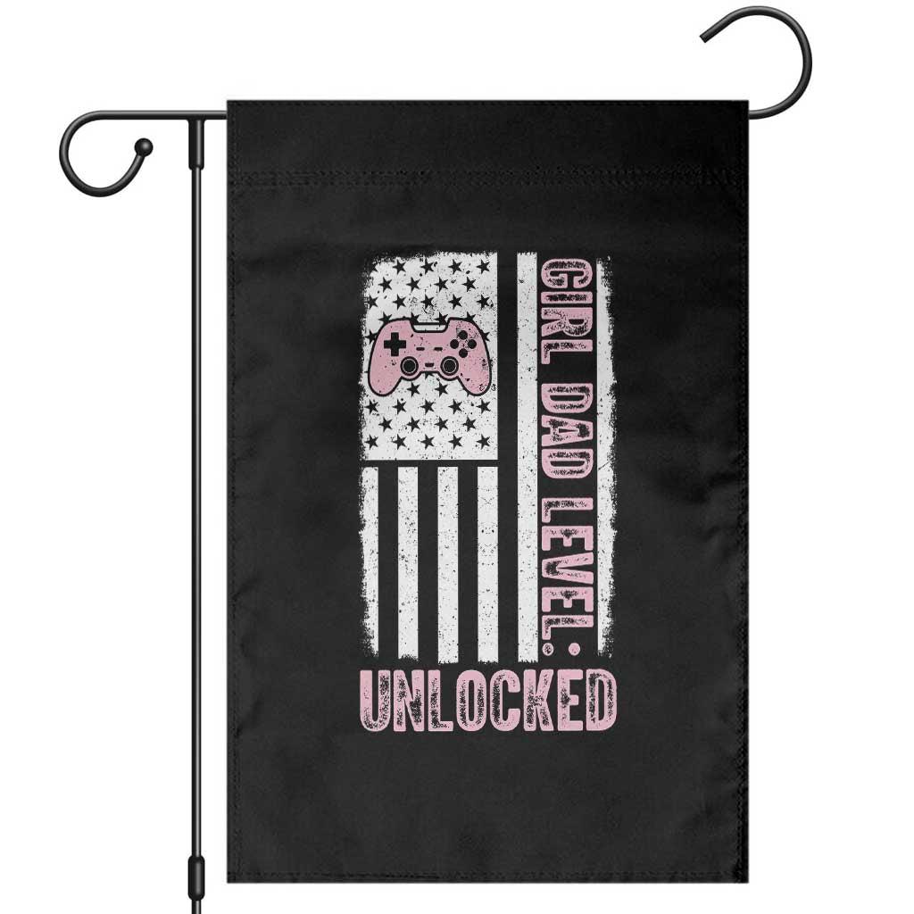 Girl Dad Level Unlocked Garden Flag Funny New Dad