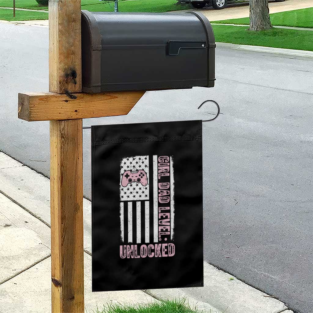 Girl Dad Level Unlocked Garden Flag Funny New Dad