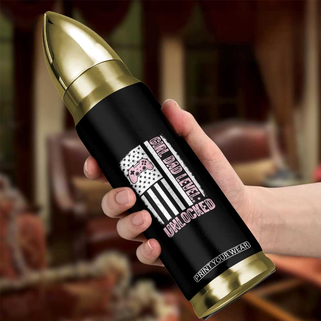 Girl Dad Level Unlocked Bullet Tumbler Funny New Dad