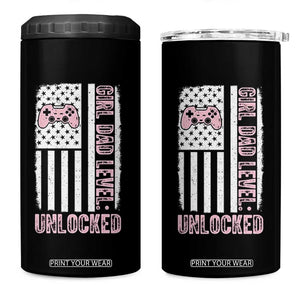 Girl Dad Level Unlocked 4 in 1 Can Cooler Tumbler Funny New Dad