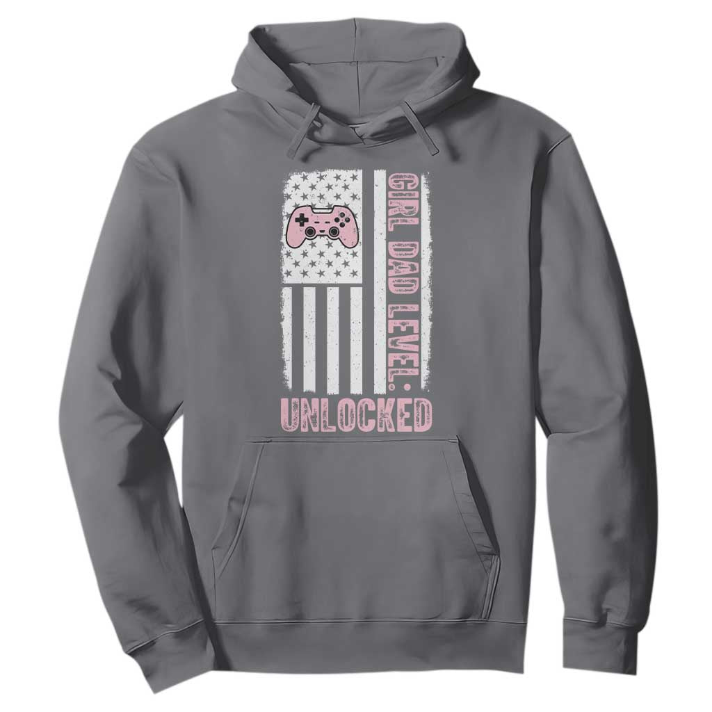 Girl Dad Level Unlocked Hoodie Funny New Dad