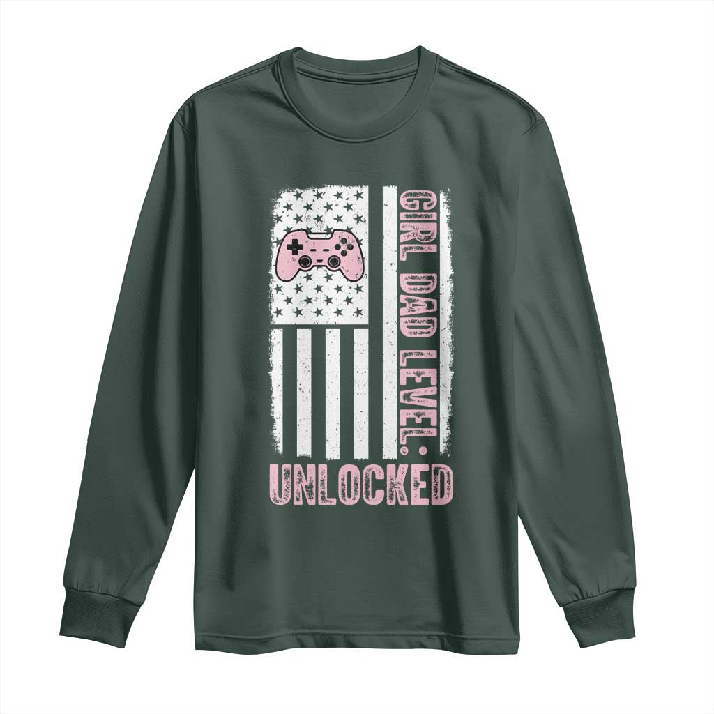 Girl Dad Level Unlocked Long Sleeve Shirt Funny New Dad