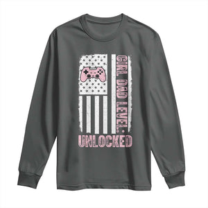 Girl Dad Level Unlocked Long Sleeve Shirt Funny New Dad