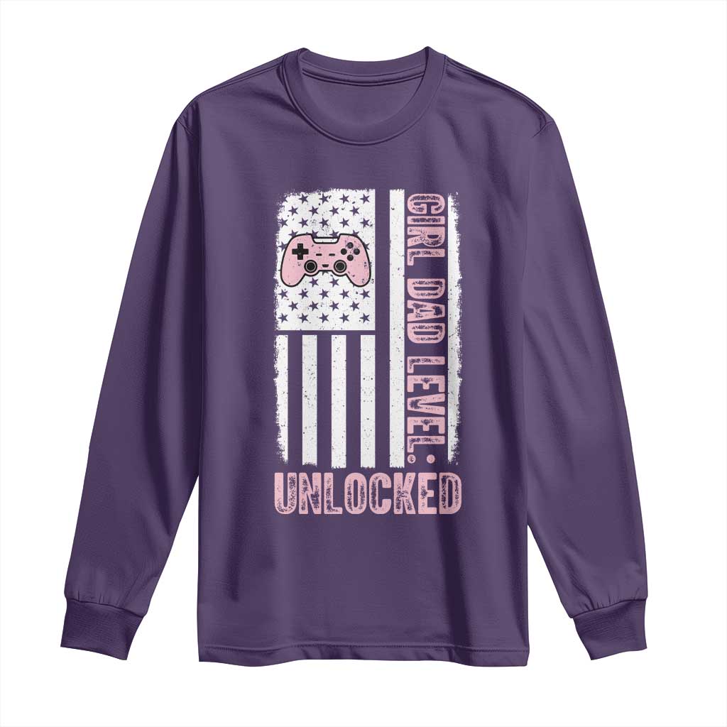 Girl Dad Level Unlocked Long Sleeve Shirt Funny New Dad