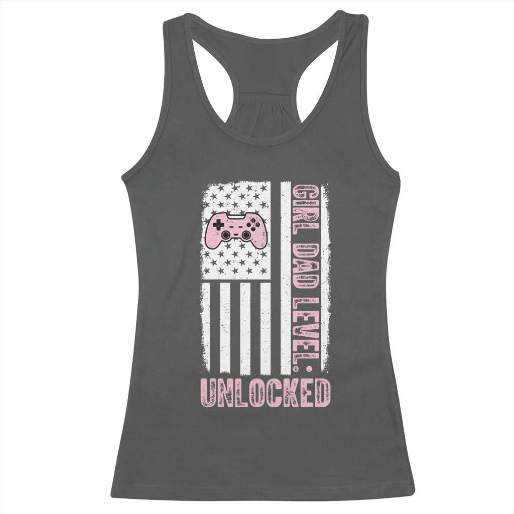 Girl Dad Level Unlocked Racerback Tank Top Funny New Dad