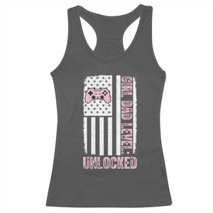 Girl Dad Level Unlocked Racerback Tank Top Funny New Dad