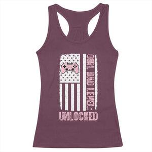 Girl Dad Level Unlocked Racerback Tank Top Funny New Dad