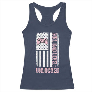 Girl Dad Level Unlocked Racerback Tank Top Funny New Dad