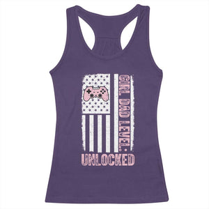 Girl Dad Level Unlocked Racerback Tank Top Funny New Dad