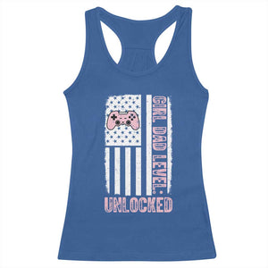 Girl Dad Level Unlocked Racerback Tank Top Funny New Dad
