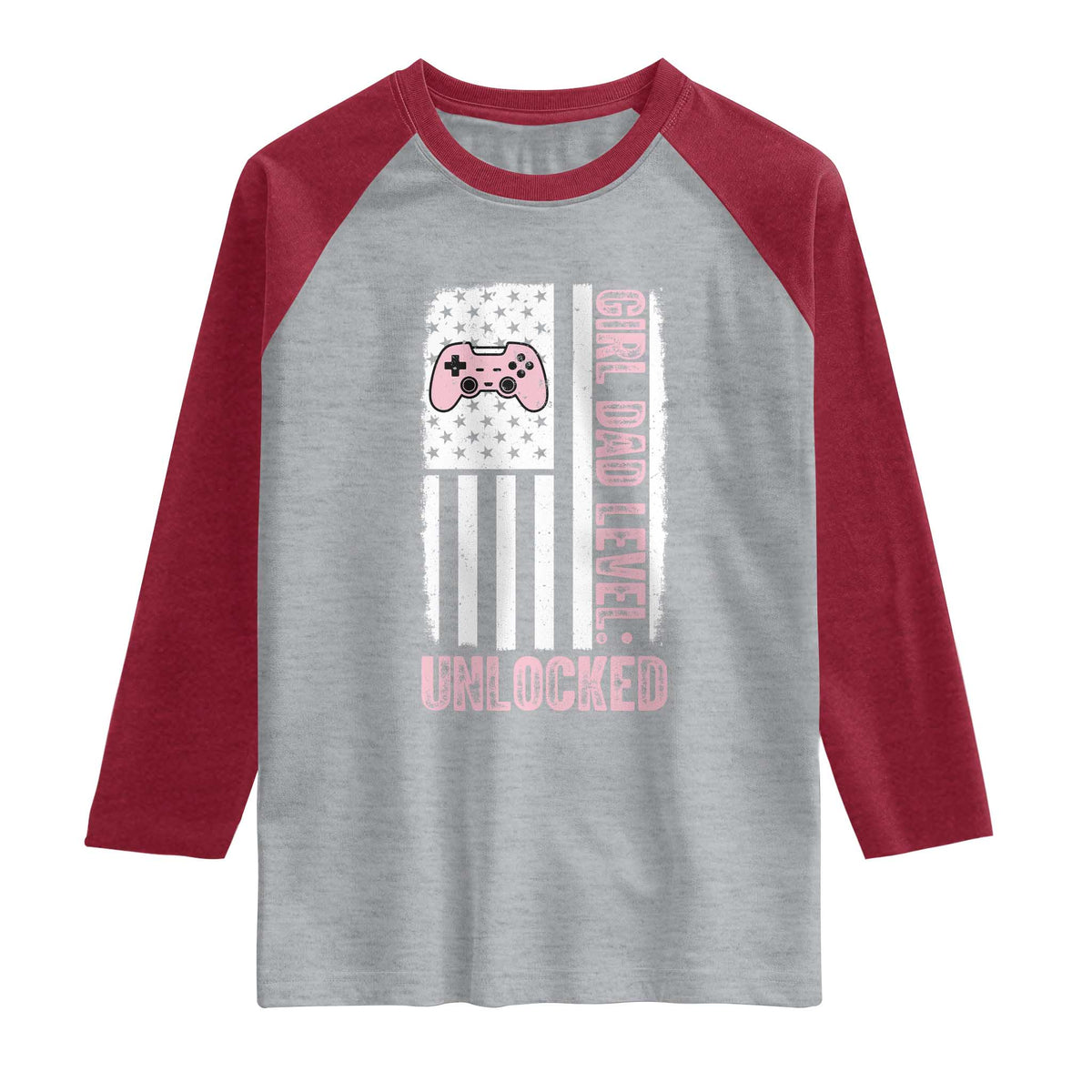 Girl Dad Level Unlocked Raglan Shirt Funny New Dad