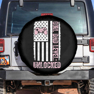 Girl Dad Level Unlocked Spare Tire Cover Funny New Dad