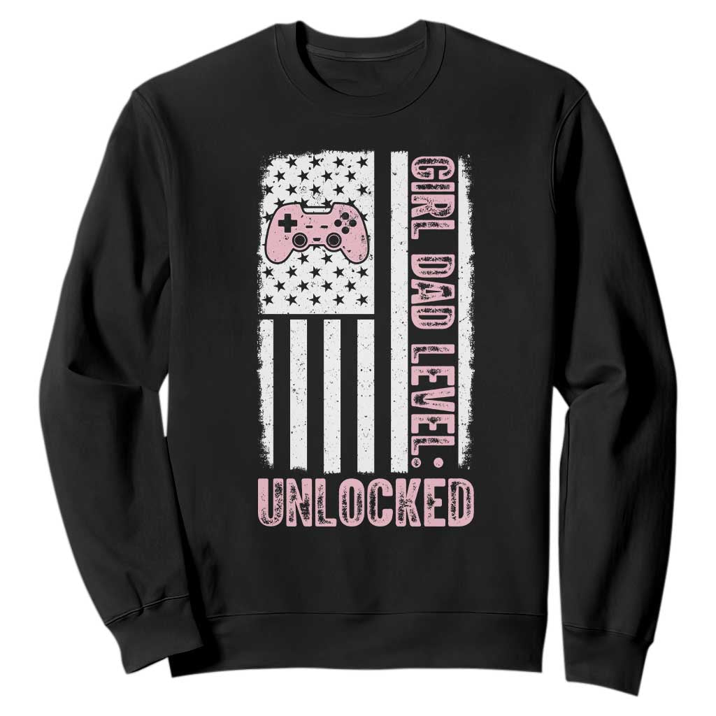 Girl Dad Level Unlocked Sweatshirt Funny New Dad