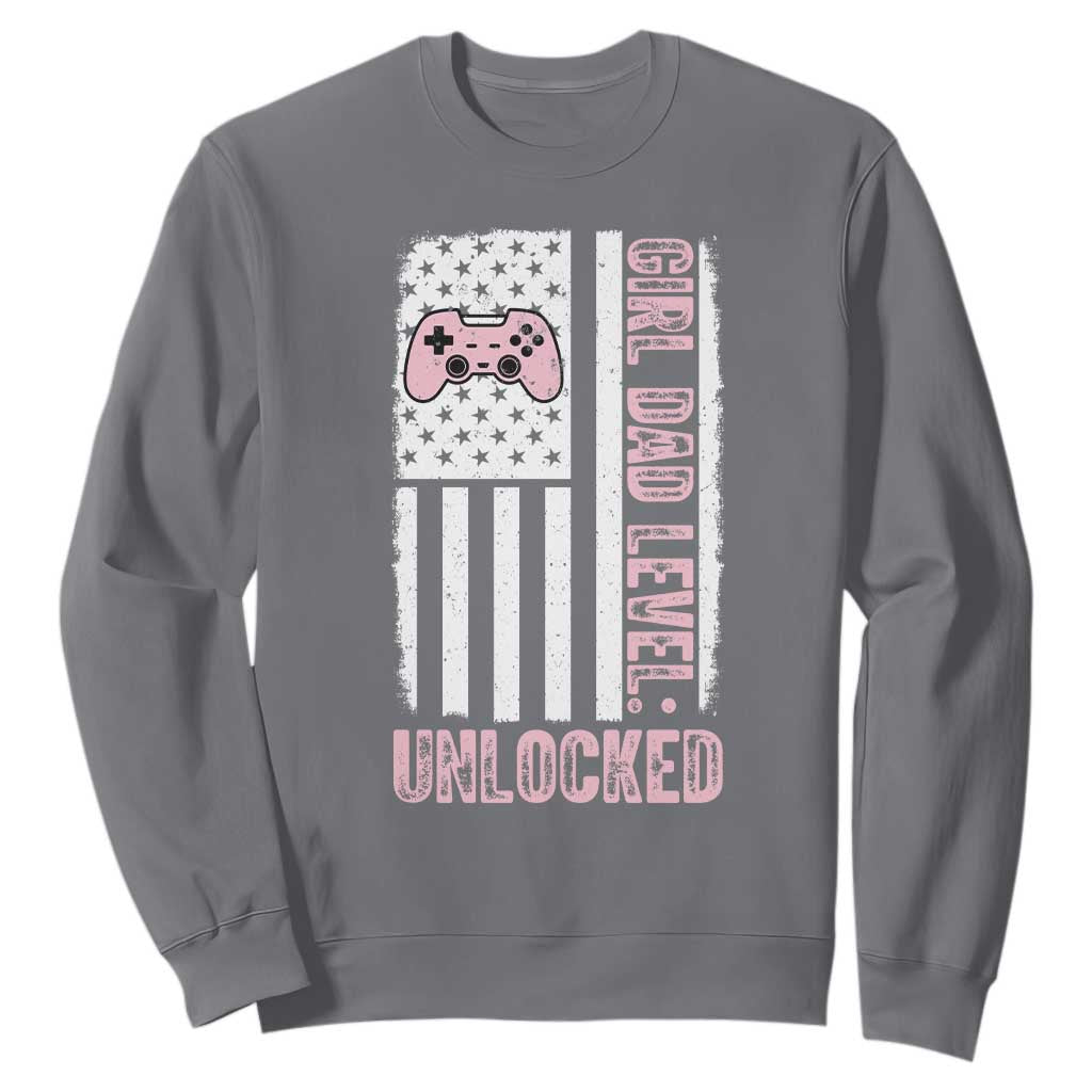 Girl Dad Level Unlocked Sweatshirt Funny New Dad