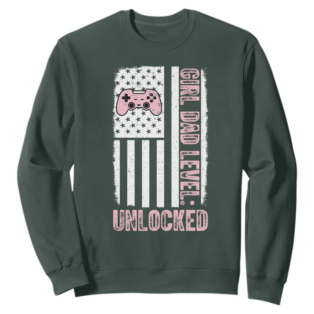 Girl Dad Level Unlocked Sweatshirt Funny New Dad
