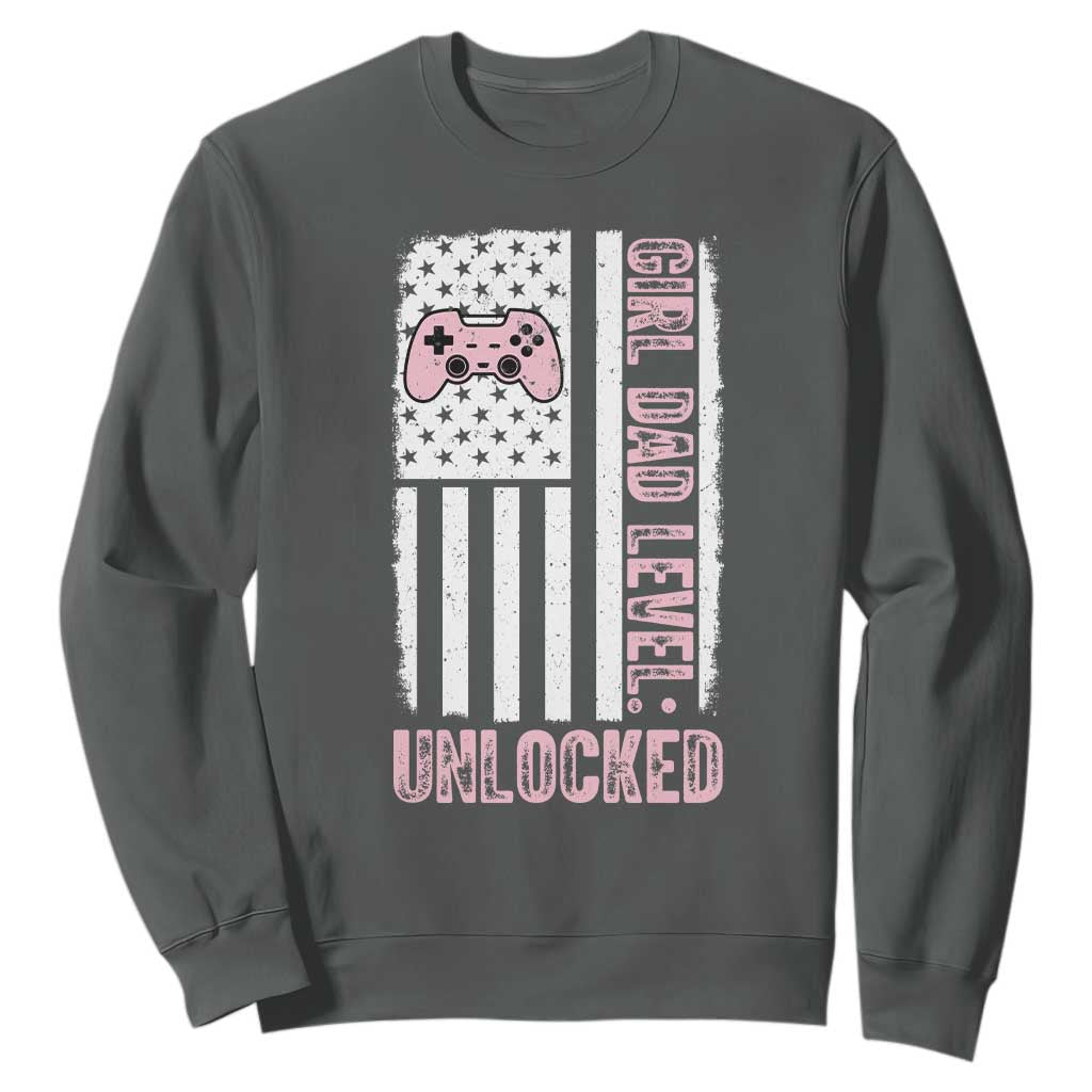 Girl Dad Level Unlocked Sweatshirt Funny New Dad