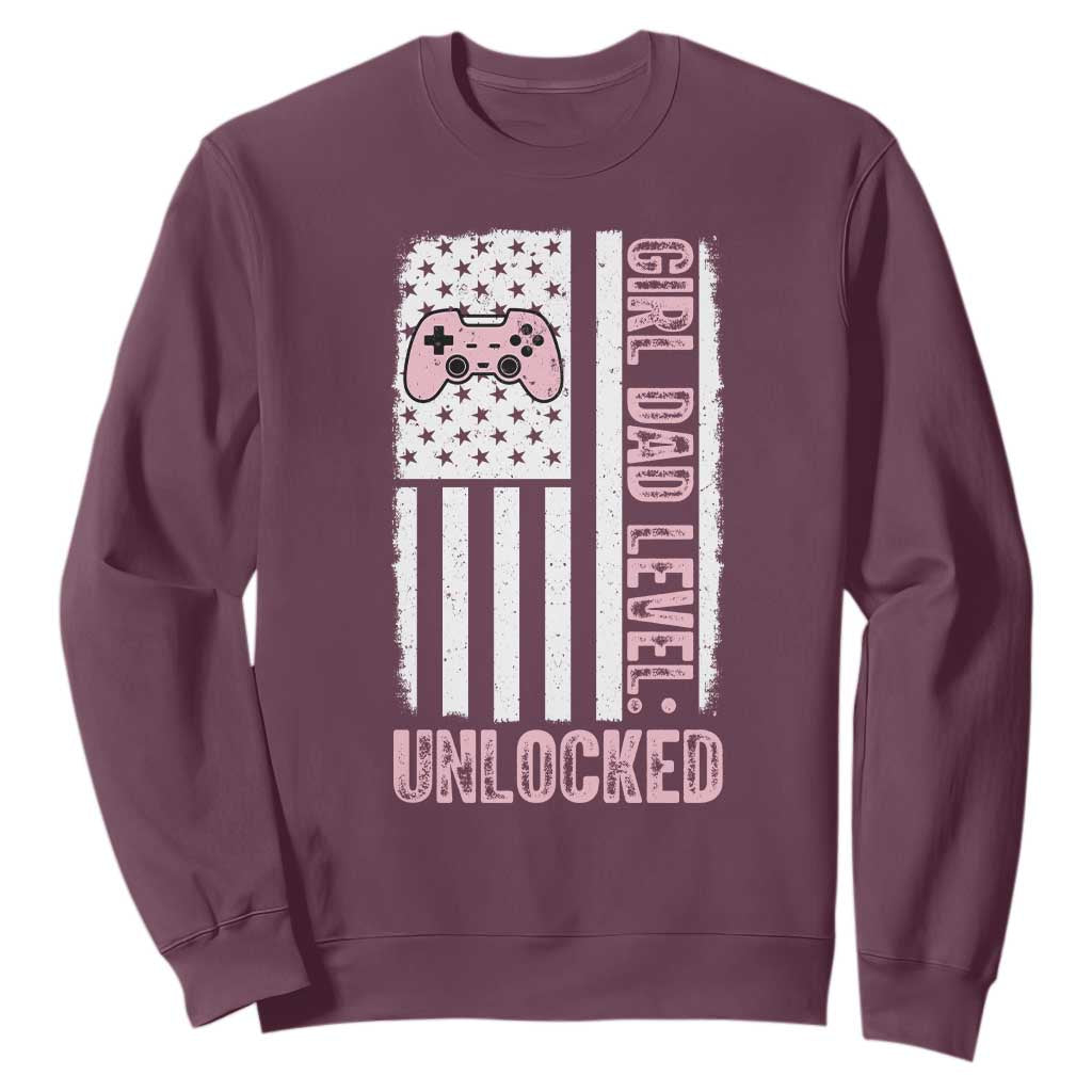 Girl Dad Level Unlocked Sweatshirt Funny New Dad