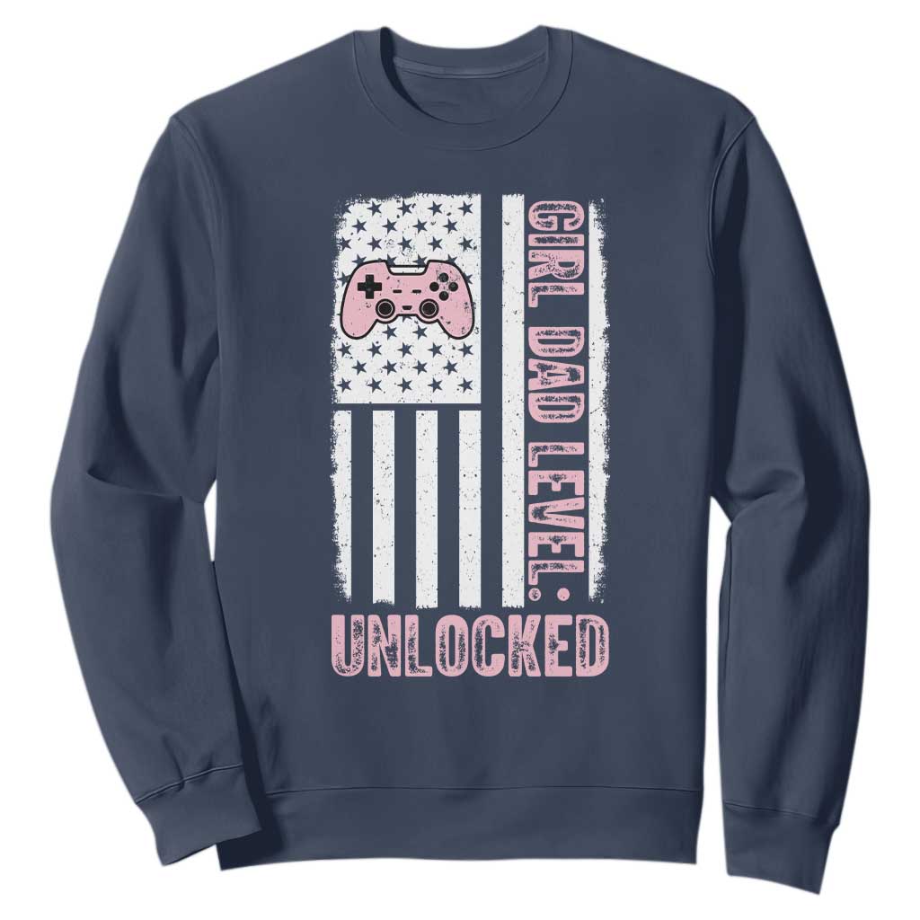 Girl Dad Level Unlocked Sweatshirt Funny New Dad