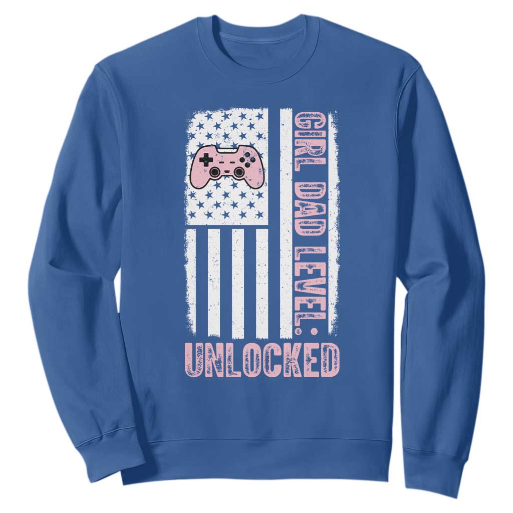 Girl Dad Level Unlocked Sweatshirt Funny New Dad