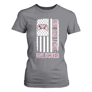Girl Dad Level Unlocked T Shirt For Women Funny New Dad