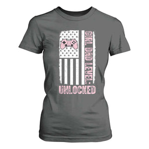 Girl Dad Level Unlocked T Shirt For Women Funny New Dad