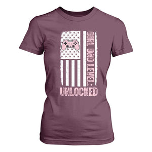 Girl Dad Level Unlocked T Shirt For Women Funny New Dad
