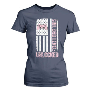 Girl Dad Level Unlocked T Shirt For Women Funny New Dad