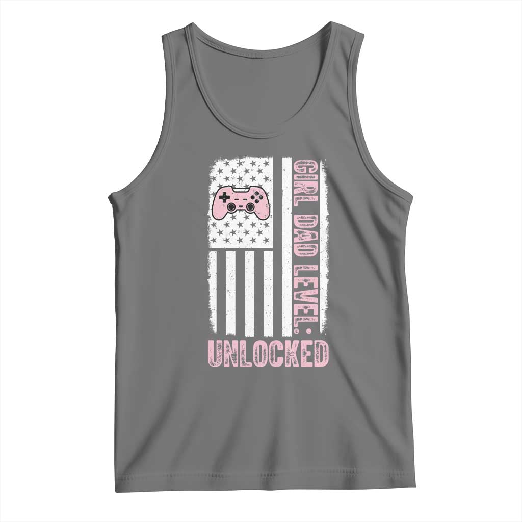 Girl Dad Level Unlocked Tank Top Funny New Dad