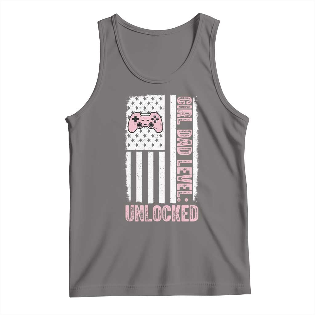 Girl Dad Level Unlocked Tank Top Funny New Dad