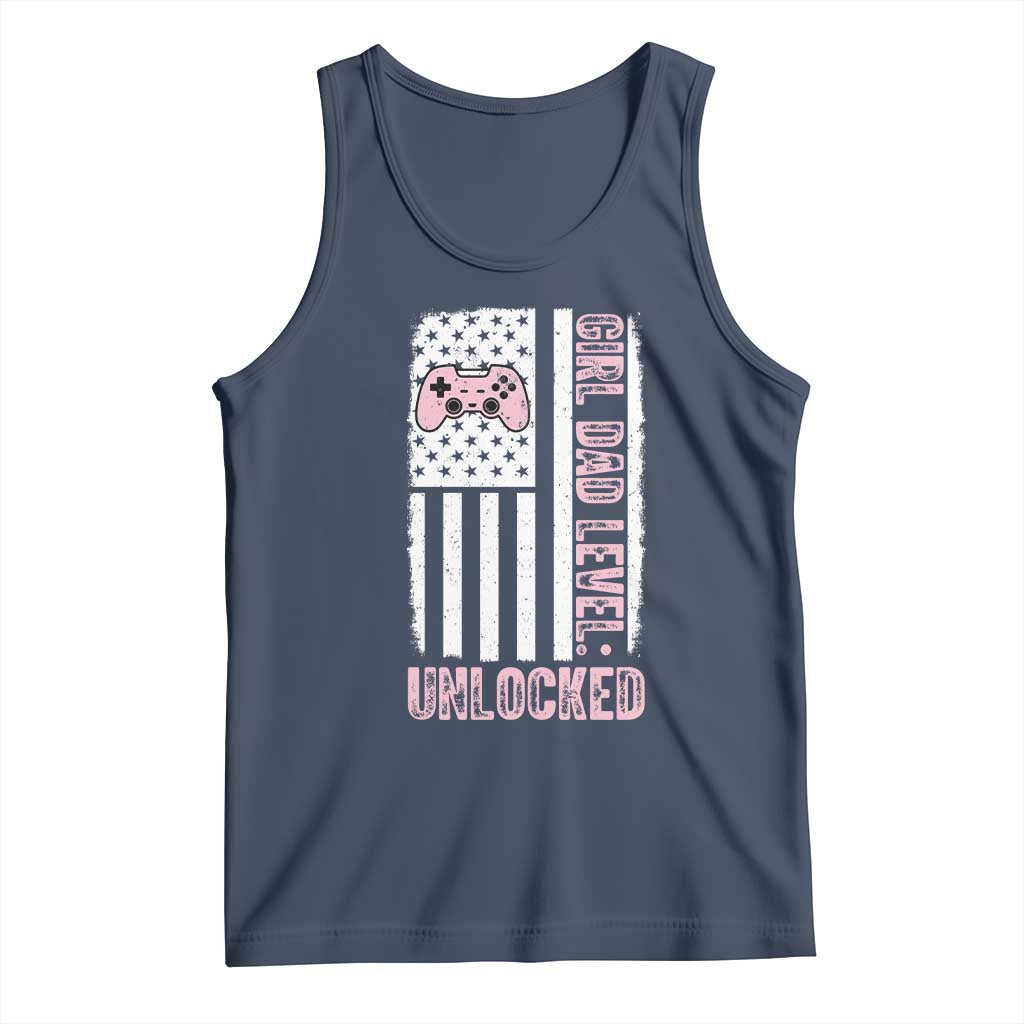 Girl Dad Level Unlocked Tank Top Funny New Dad