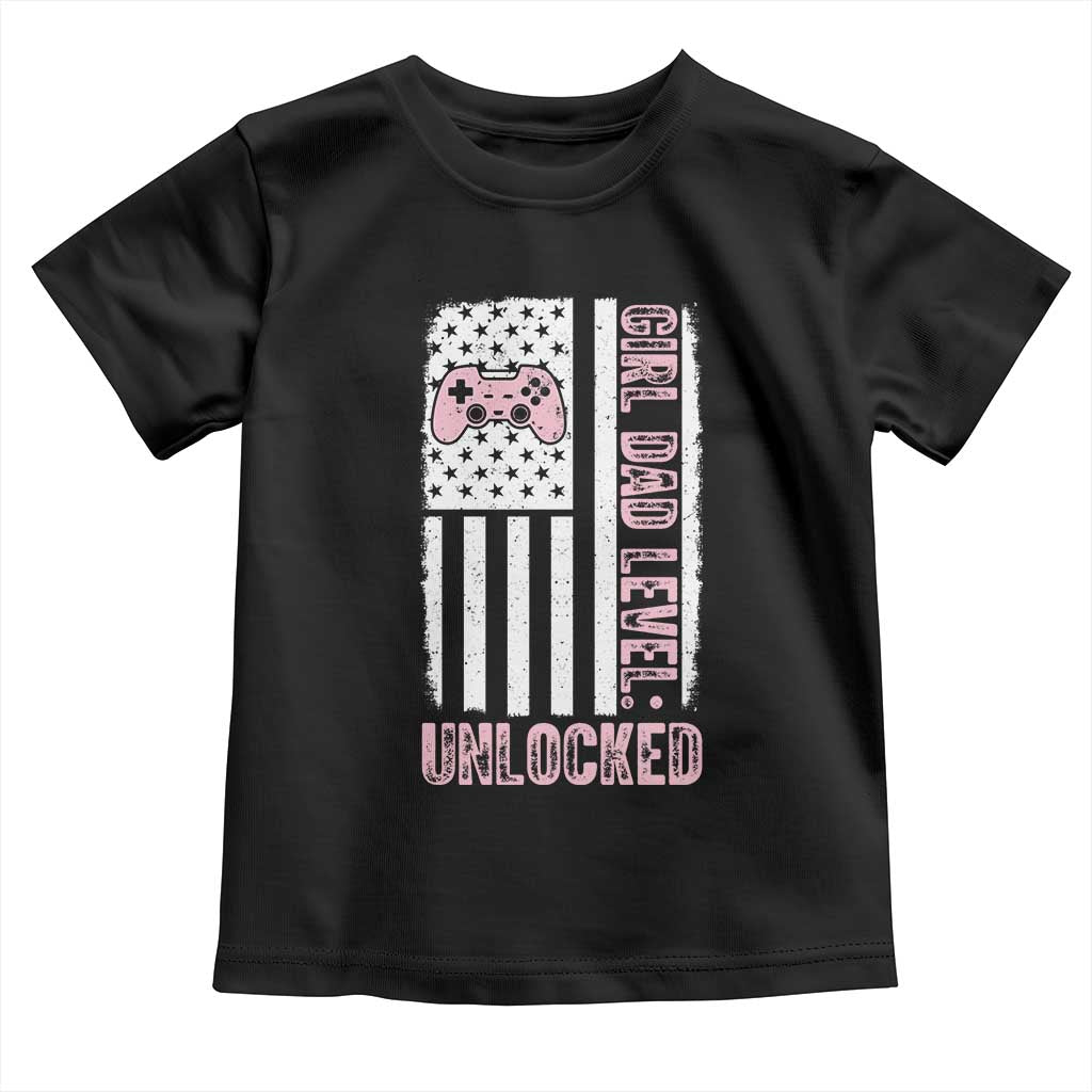 Girl Dad Level Unlocked Toddler T Shirt Funny New Dad