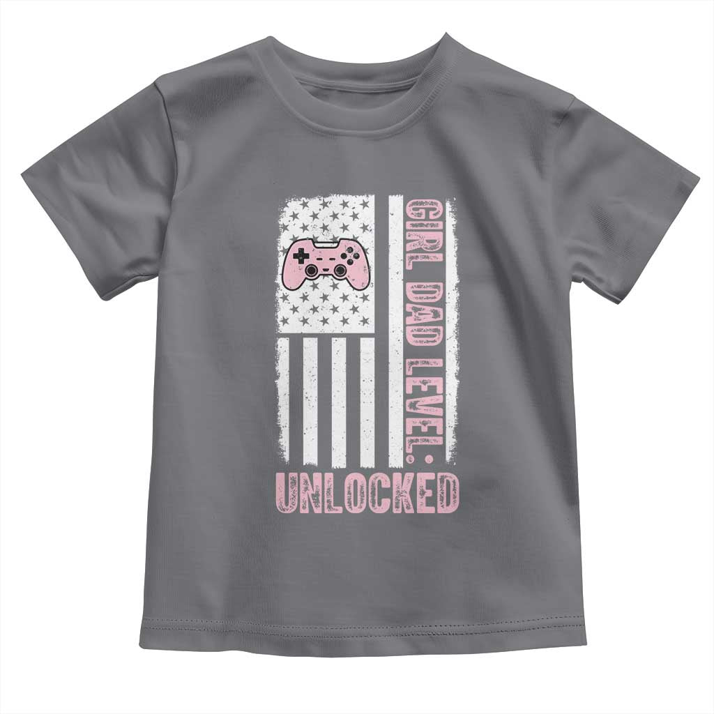 Girl Dad Level Unlocked Toddler T Shirt Funny New Dad