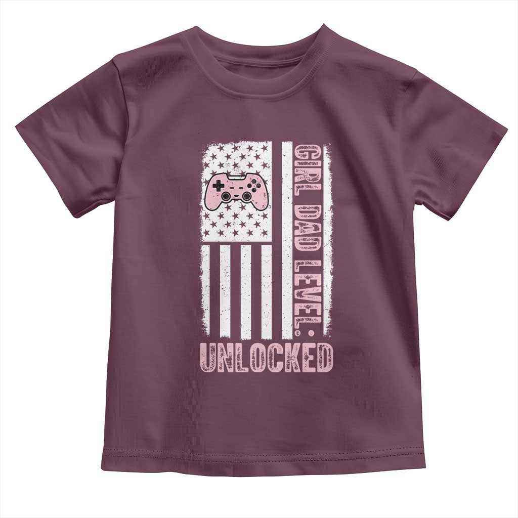 Girl Dad Level Unlocked Toddler T Shirt Funny New Dad