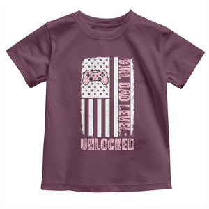 Girl Dad Level Unlocked Toddler T Shirt Funny New Dad