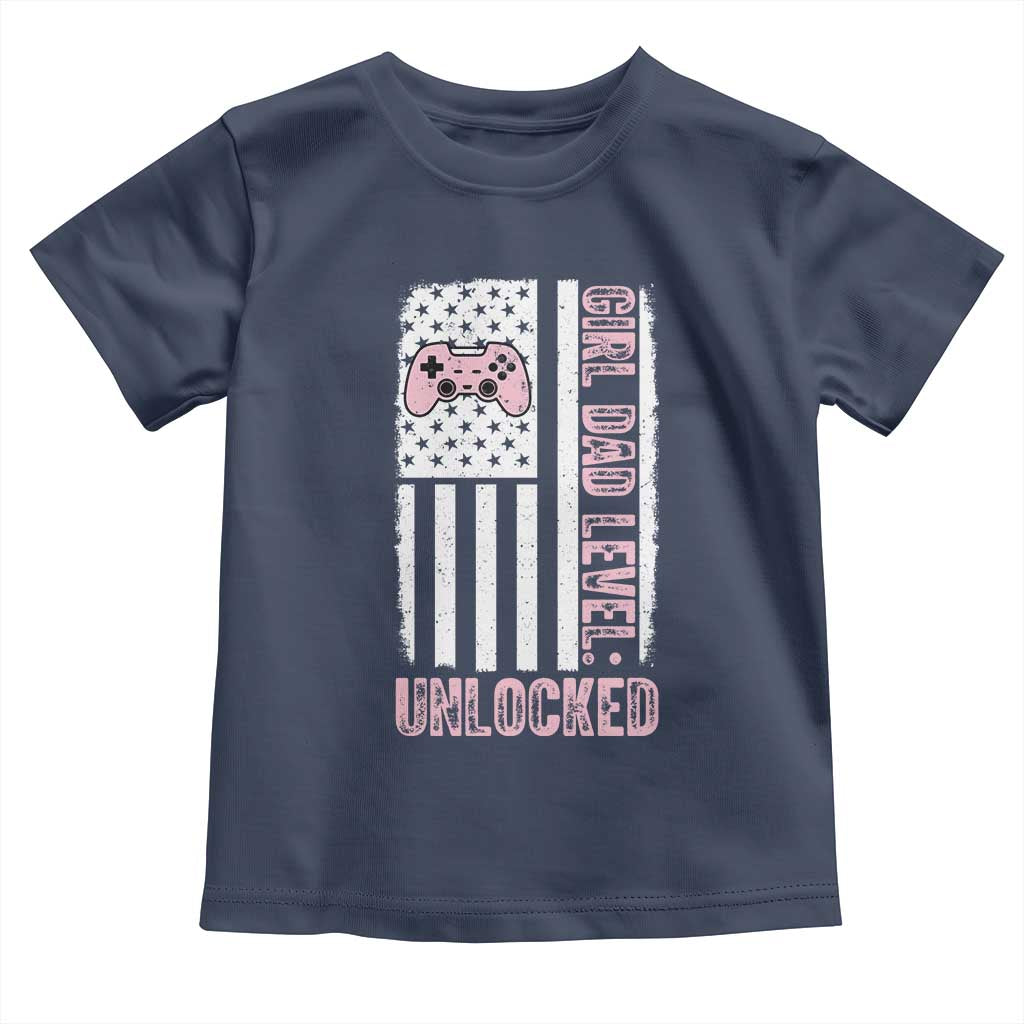 Girl Dad Level Unlocked Toddler T Shirt Funny New Dad