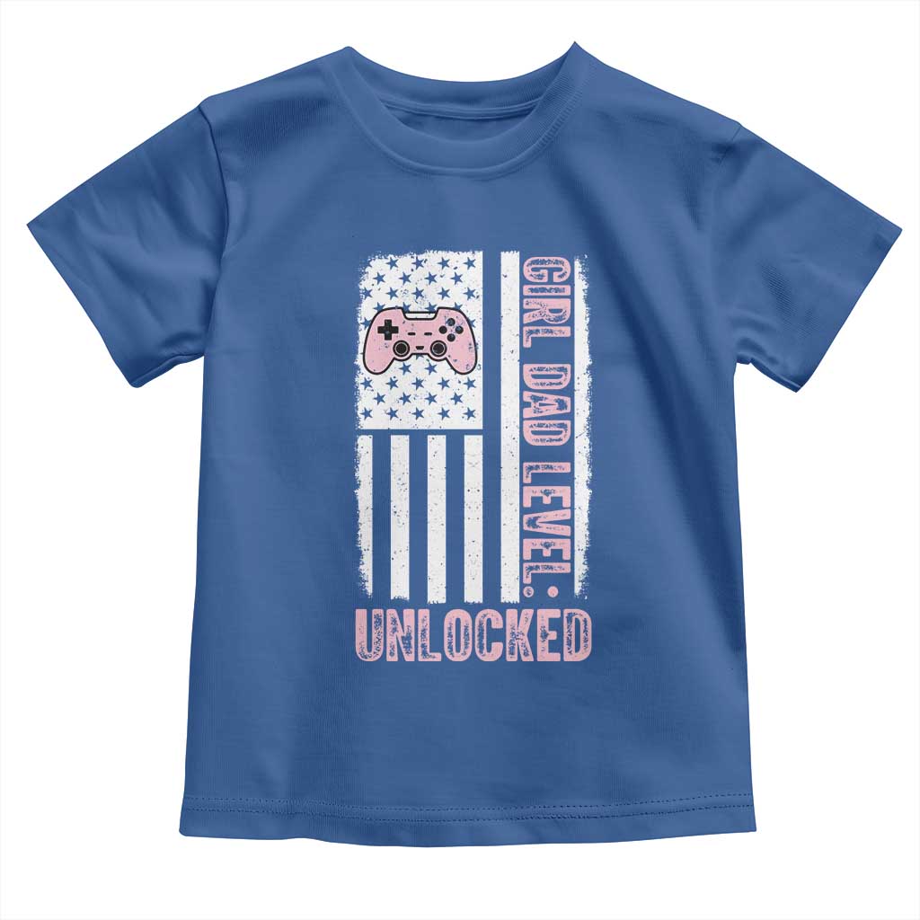 Girl Dad Level Unlocked Toddler T Shirt Funny New Dad
