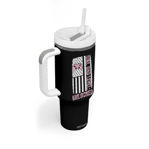 Girl Dad Level Unlocked Tumbler With Handle Funny New Dad