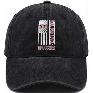 Girl Dad Level Unlocked Washed Cotton Baseball Cap Funny New Dad